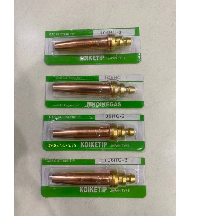 BỘ 4 BÉC CẮT OXY GAS KOIKE 106HC SỐ 0, 1, 2, 3