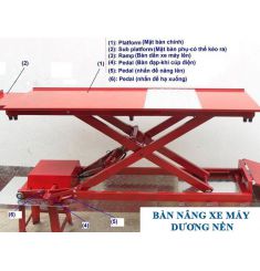 BÀN NÂNG XE MÁY ĐIỆN - THỦY LỰC (ĐẠP CHÂN KHI MẤT ĐIỆN)