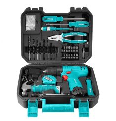 BỘ 81 MÓN BAO  GỒM MÁY KHOAN  DÙNG PIN 12V TOTAL THKTHP10812