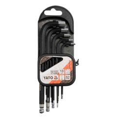 BỘ 10 LỤC GIÁC NGẮN ĐẦU BI 1.27-10MM MÀU ĐEN YATO YT-0560