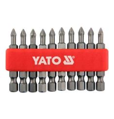 BỘ 10 MŨI VÍT 4 CẠNH PH1X50MM 21.8NM CHUÔI 1/4 INCH CHỐNG TRƯỢT YATO YT-0477