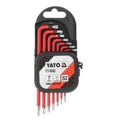 BỘ 7 LỤC GIÁC SAO NGẮN CHỮ T CÓ LỖ T9-T30 MÀU ĐỎ YATO YT-0562