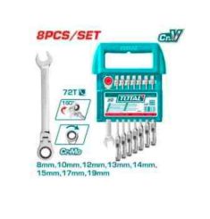 BỘ 8 CỜ LÊ MIỆNG VÒNG XOAY CHIỀU LINH HOẠT 8-19MM TOTAL THT103RK586