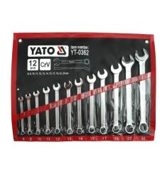 BỘ CỜ LÊ VÒNG MIỆNG 12 CHI TIẾT 8-24MM CHUẨN DIN 3113 YATO YT-0362