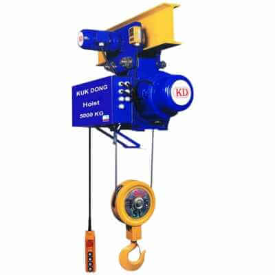 PALĂNG CÁP ĐIỆN MỘT DẦM – MONO RAIL HÀN QUỐC 5TẤN 6M KUKDONG KD5-L6-M( 1 TỐC ĐỘ )