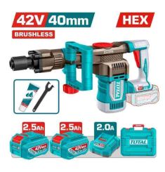 MÁY ĐỤC BÊ TÔNG 40MM KHÔNG CHỔI THAN DÙNG PIN 42V TOTAL TDBLI424062