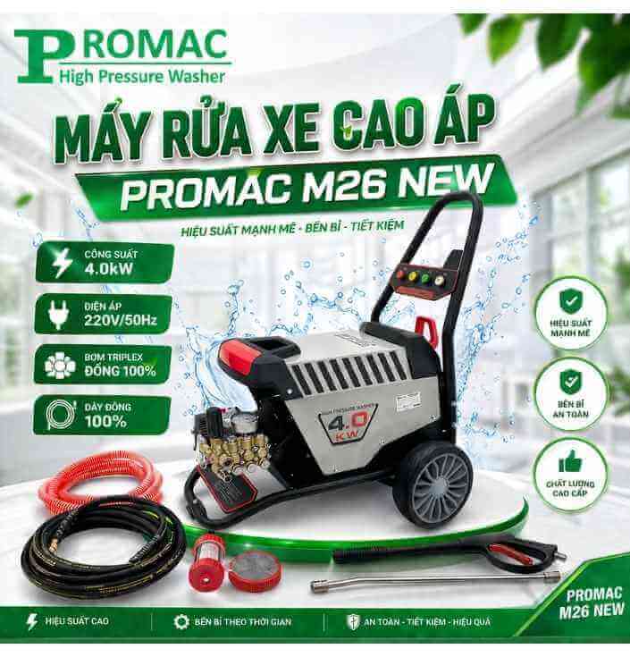 MÁY PHUN ÁP LỰC PROMAC M26 NEW 4KW