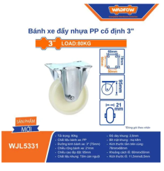BÁNH XE ĐẨY NHỰA PP CỐ ĐỊNH 3
