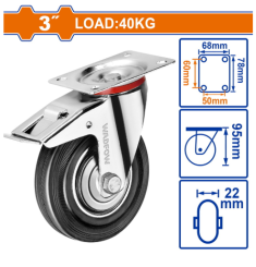 BÁNH XE ĐẨY CAO SU XOAY 3