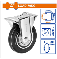 BÁNH XE ĐẨY CAO SU CỐ ĐỊNH 4