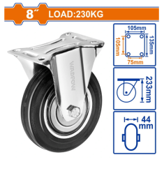 BÁNH XE ĐẨY THÉP + CAO SU CỐ ĐỊNH 8