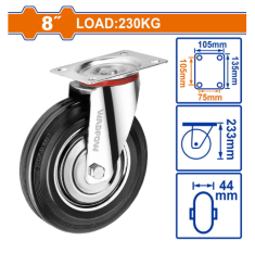 BÁNH XE ĐẨY THÉP + CAO SU XOAY 8