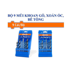 5-6-8MM BỘ MŨI KHOAN GỖ, XOẮN ỐC VÀ BÊ TÔNG 9 CHI TIẾT WADFOW WTD6B01