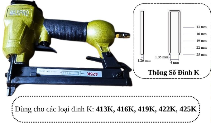 SÚNG BẮN ĐINH HƠI( ĐINH K) MAXPRO-MA020407