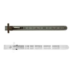 THƯỚC LÁ INOX MẠ NHŨ BẠC 15CM SHINWA 13242 (CÓ KẸP)