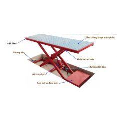 BÀN NÂNG XE MÁY ĐIỆN - THỦY LỰC LẤP ÂM (ỐP INOX MẶT TRÊN)